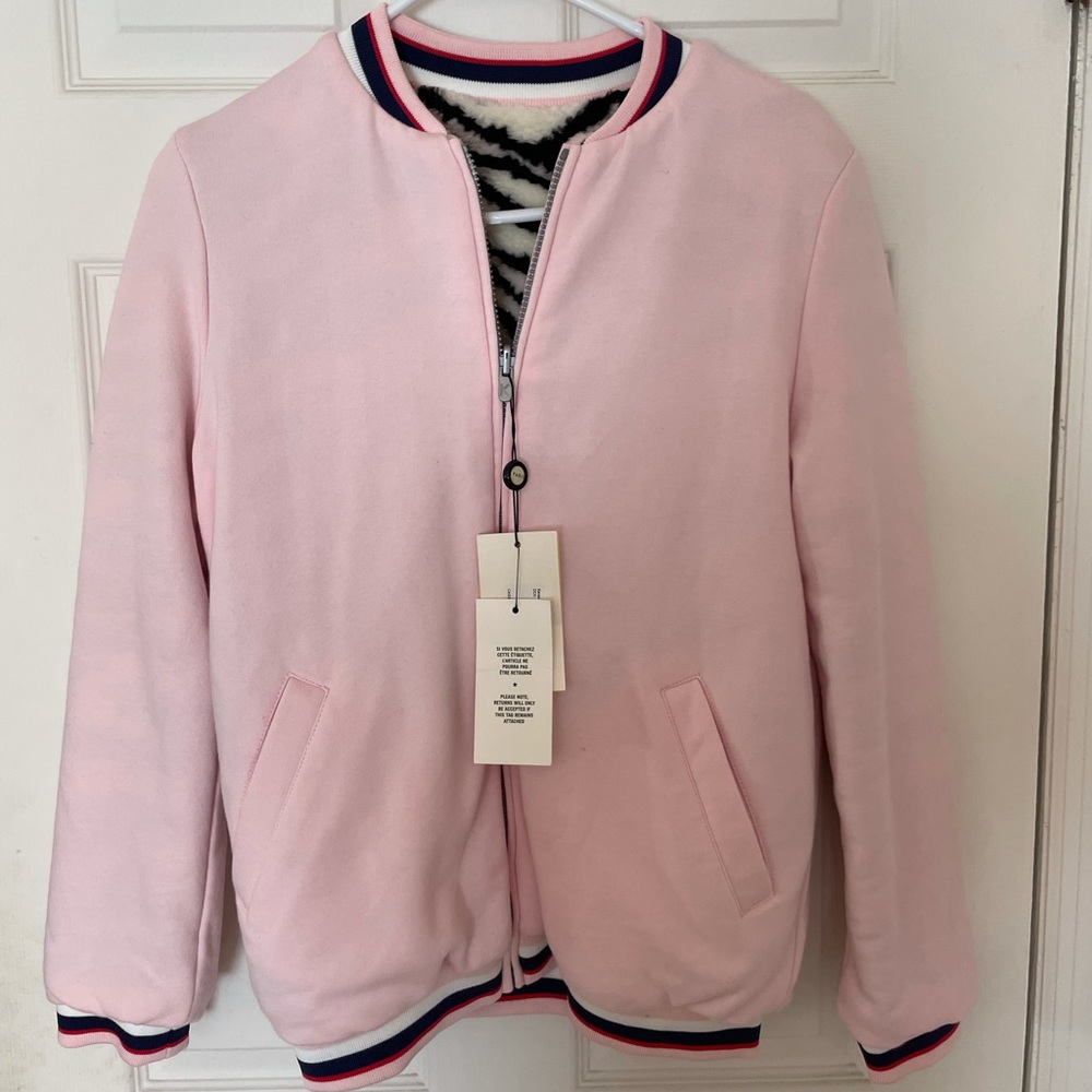 NWT Kenzo reversible jacket. Kids sz 16 fits XS-S. Color: pink & leopard pattern
